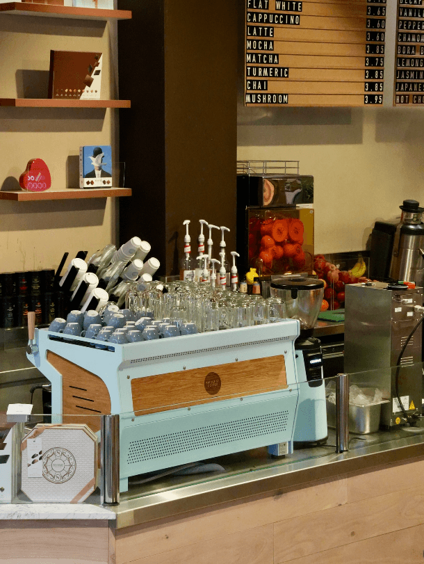 Bridge St Coffee counter setup